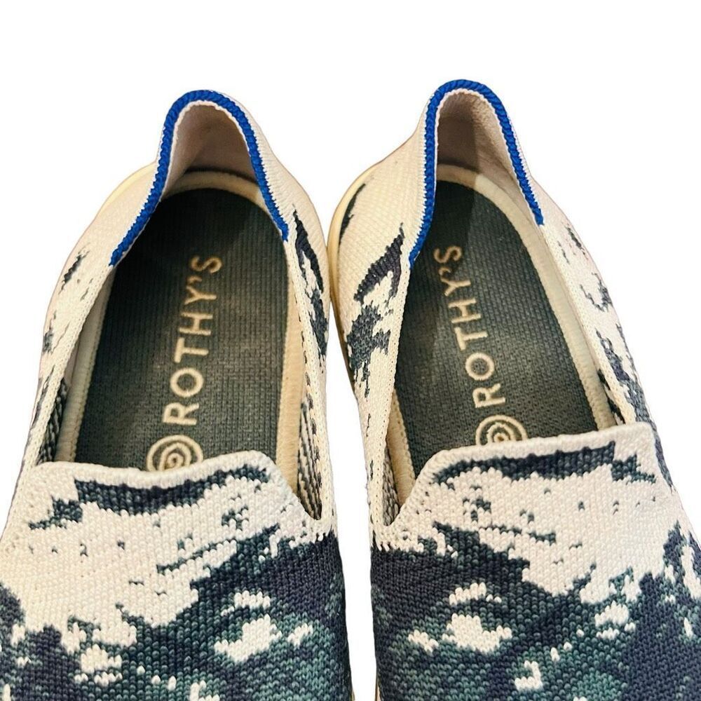 Rothys Blue and White Slip-On Sneakers - Picture 5 of 11